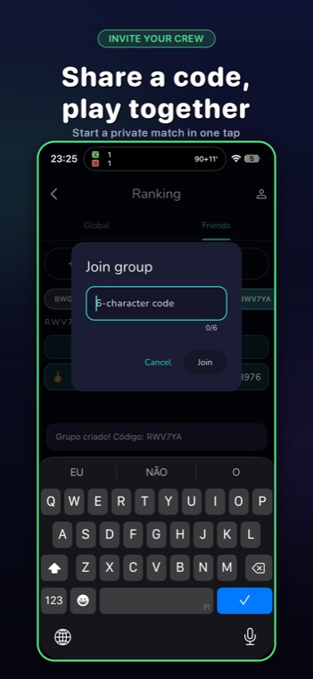 Invite with a code