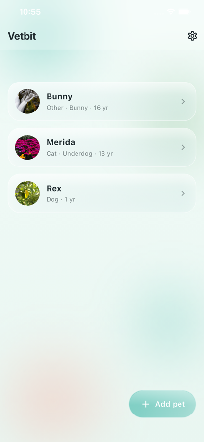 All your pets in one place